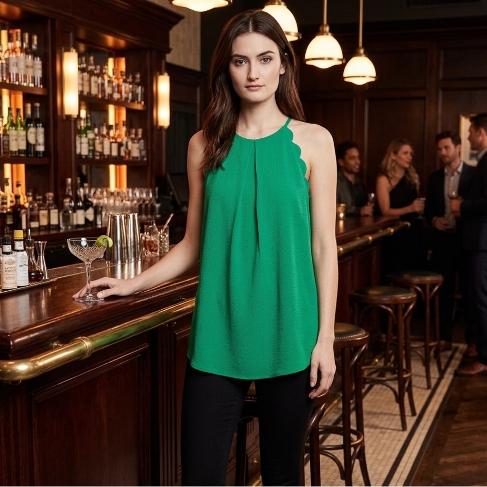 Sea Green Scalloped Camisole